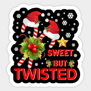 Sweet But Twisted Funny Candy Cane Christmas Xmas Pajama Sticker